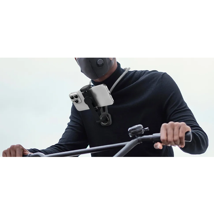 Porodo Smartphone Neck Mount PDNKSMSBK - Adjustable, Magnetic Lock, Black