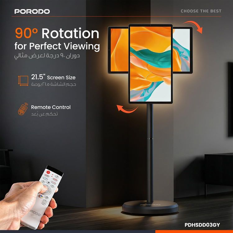 Porodo Handheld Fan PDHF2432GY - Cold Breeze, Grey