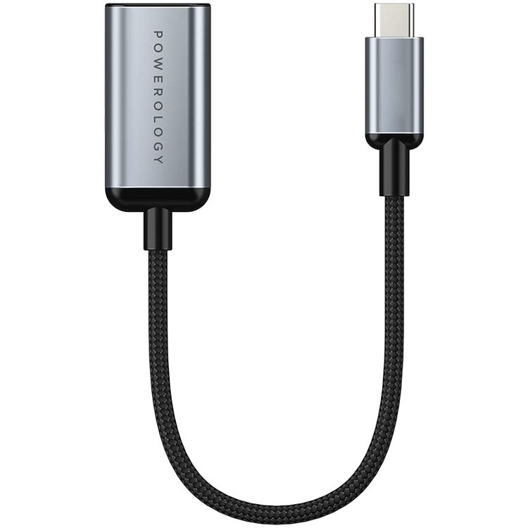 Powerology Type-C to HDMI Cable PHDFCHGY - 4K 60Hz, 60W PD, Braided