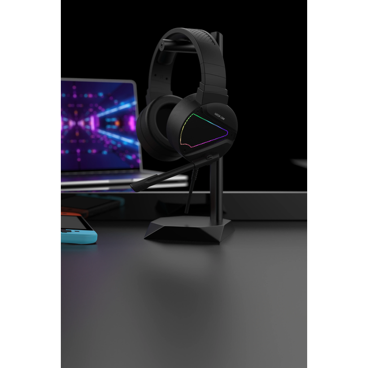 Green Lion Gaming Headphone GP27X - Noise Canceling Mic, Black