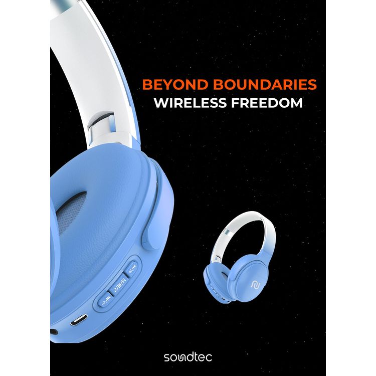 Porodo Wireless Headphones Limited PD-STWLEP018 - Blue, Over Ear