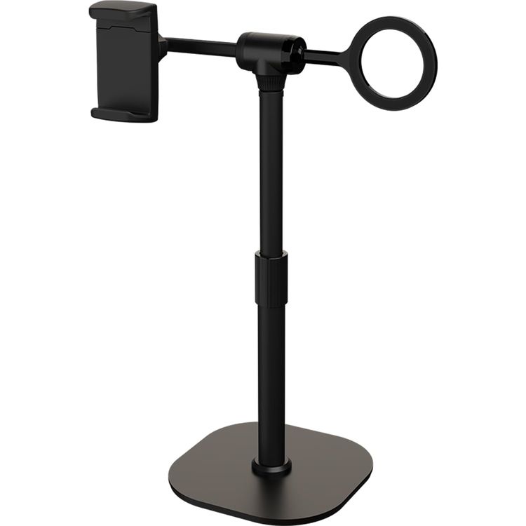 Porodo Dual Phone Holder PDTS18BBK - 360° Rotating, Magnetic Clip, Black