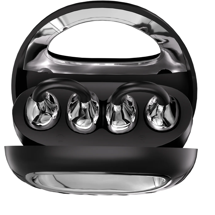 Porodo Wireless Earbuds Vogue PDSTYX65BK - Open-Ear, Touch Control, Black