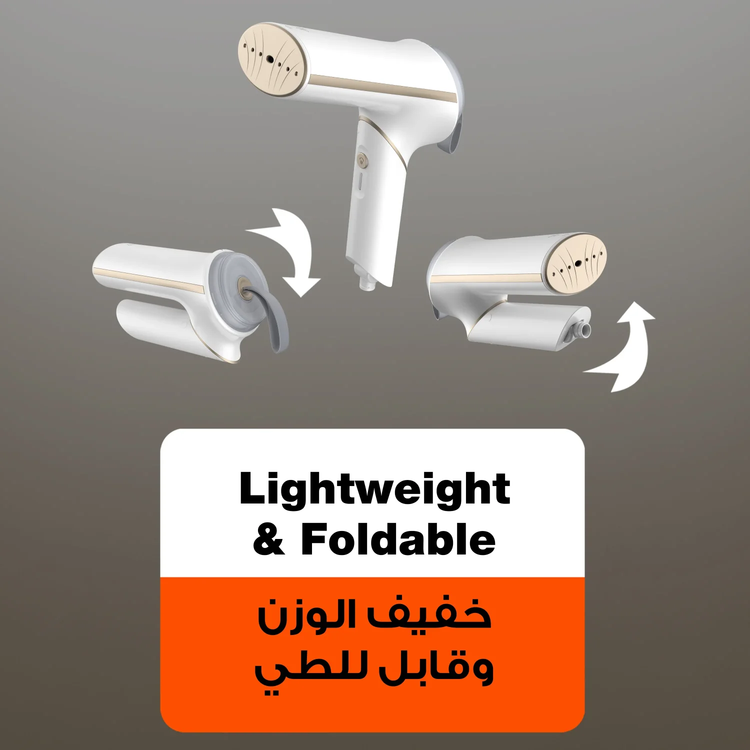 Porodo ماكينة بخار محمولة Thermia Mini PDLFSTHG8023WH - مدمجة، أبيض