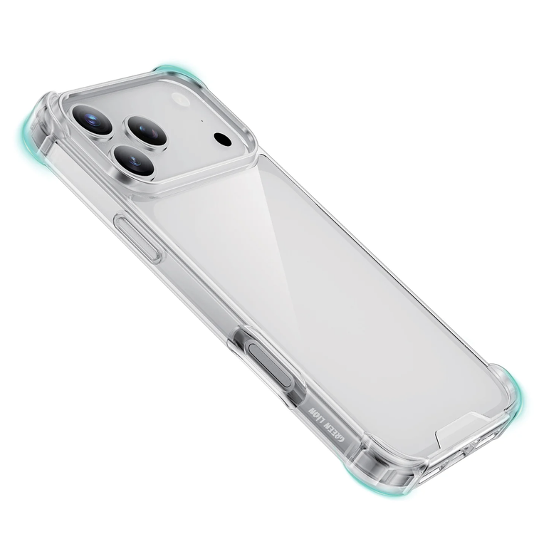 Green Lion iPhone 17/18 Pro Anti-Shock Case, Hybrid Protection - Clear