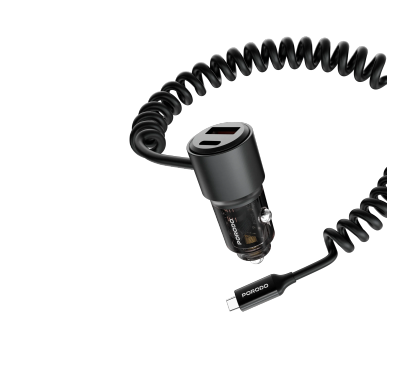 Porodo Car Charger PDFWCH046BK - 110W Transparent, Black