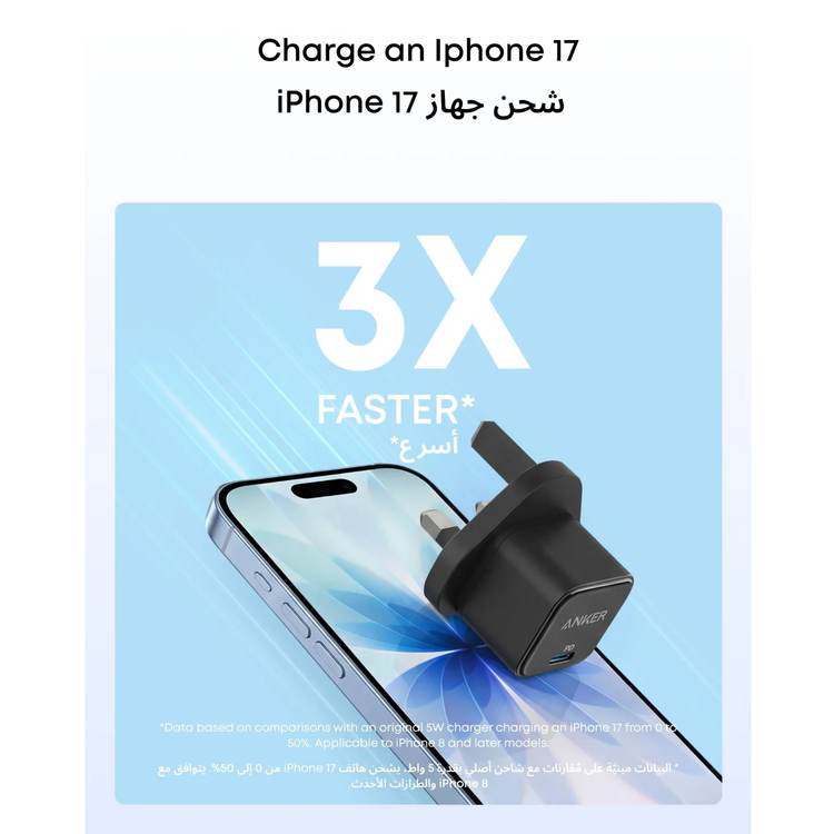 Anker USB-C Charger PowerPort III A2699K11 - 20W Fast Charging, Black