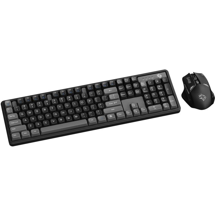Porodo Wireless Keyboard & Mouse Set PDX225-GYB - Arabic Keys, Grey