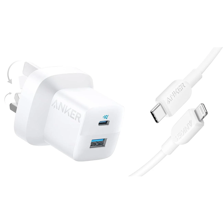 Anker 33W Fast Charger 323 with USB-C Cable - White